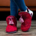 thumbnail image 5 of cosyone1997 Women's Bootie Slippers, Cozy Warm House Shoes with Memory Foam Indoor Outdoor Non-Slip Soles, Winter Fuzzy Bedroom Ankle Boots, Unique Christmas Gifts Red Adult Size 7-8, 5 of 7