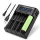thumbnail image 1 of D4 LCD 18650 Cargador de batería 4 ranuras para 18650 21700 26650 Batería de litio AA AAA Nimh Eccomum  Adaptador de corriente, 1 of 7