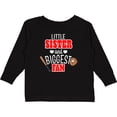 thumbnail image 3 of Inktastic Little Sister and Biggest Fan Baseball Glove and Bat Girls Long Sleeve Toddler T-Shirt, 3 of 5