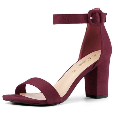 

Unique Bargains Woman Open Toe Chunky High Heel Ankle Strap Sandals