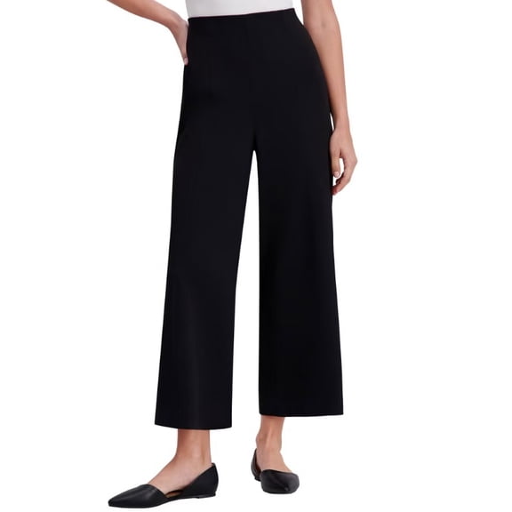 Kenneth Cole Women's Wide Leg Crop Pant, Black Large