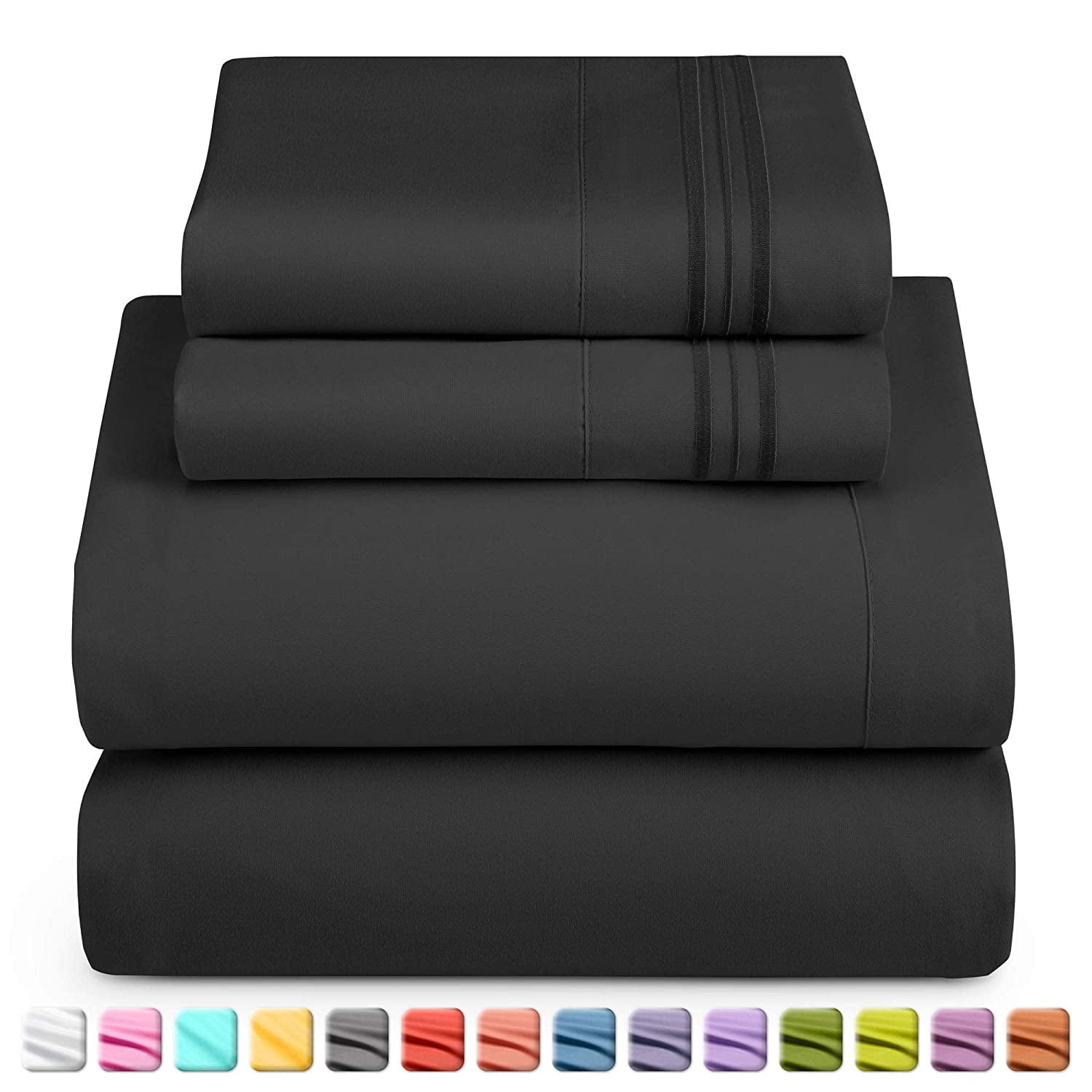 Nestl Bed Sheets Set Deep Pocket 4 Piece Full Xl Size Bed Sheet Set