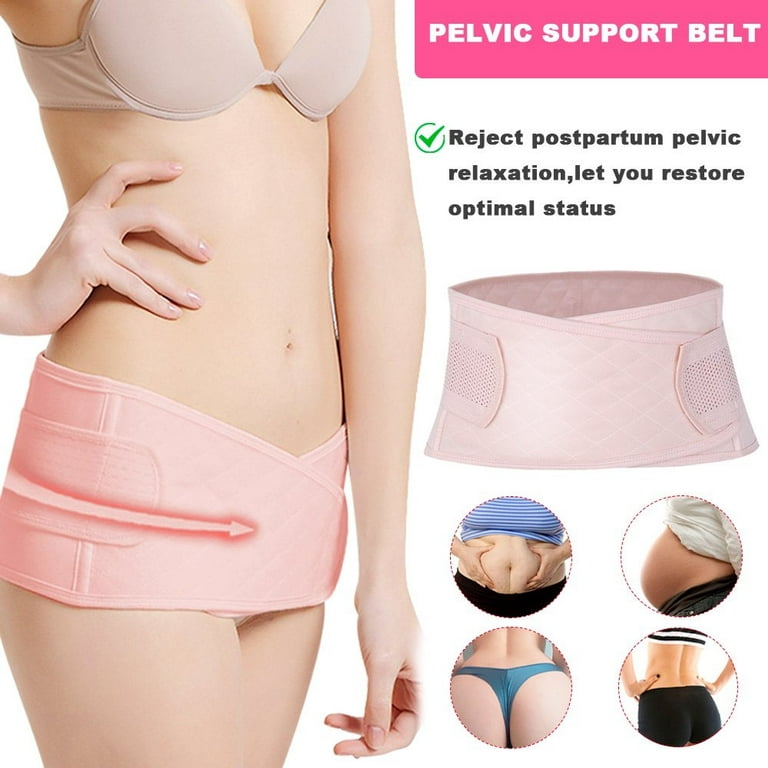 LNGOOR After Birth Belly Band Waist Pelvis Belt Pregnancy Belly Wrap  Abdominal Binder Body Shaper Postnatal Shapewear(Size:L) 