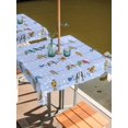 thumbnail image 2 of Outdoor Tablecloth with Umbrella Hole for Patio/Picnic/Party/Camping, Blue Birds Waterproof Table Cloth Square Cover Washable, Funny Cute Snowflake Wire Sparrow (60"x 60"), 2 of 8