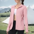 thumbnail image 6 of ZyeKqe Athletic Jackets for Women Sun Protection Long Sleeve Hooded Full Zip Upf 50+ Outdoor Hiking Workout Tops with Pockets, 6 of 7
