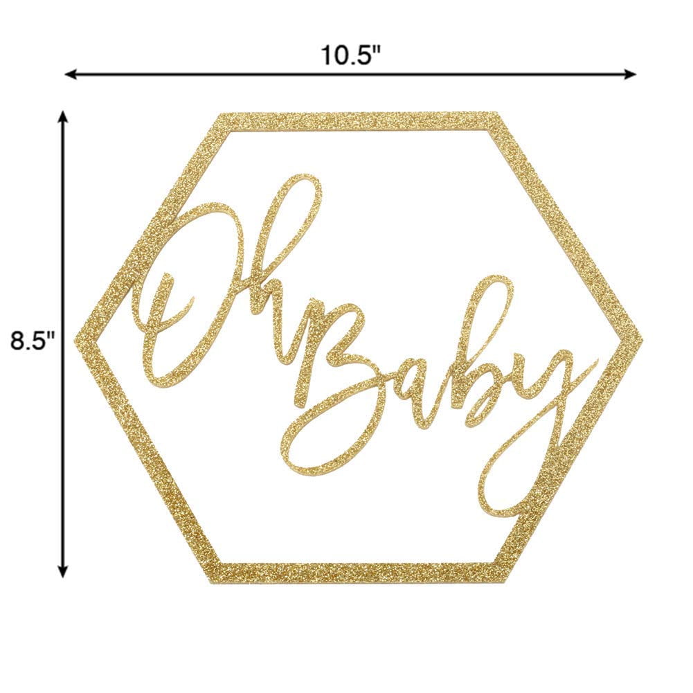 Koyal Wholesale Glitter Hexagon Shape Oh Baby Party Decoration Sign