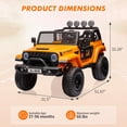 thumbnail image 3 of EDTara 24V 2-Seater Ride On Truck for Kids, 2WD/4WD Switch, Battery Powered Car with Remote, Spring Suspension, MP3, Trunk, LED Lights, 3 of 7