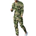 thumbnail image 2 of Wavsuf Sweatsuits 2pcs Sets Mens Jogger Set Long Tight Shirt Sweatshirt and Sweatpants Green Size XL, 2 of 7