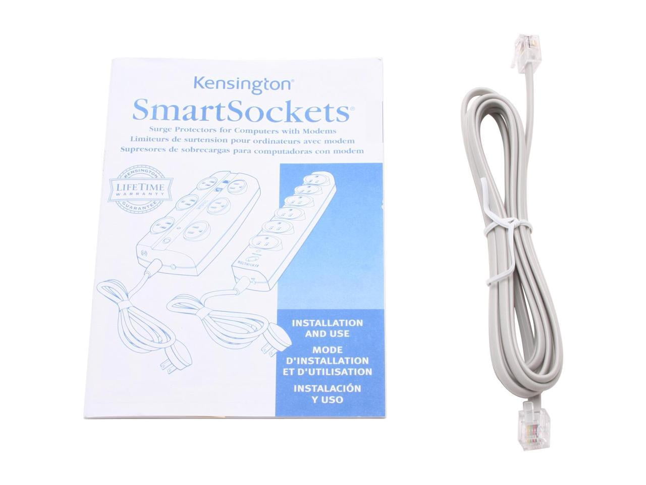 Kensington SmartSocket 6-Out Basic Surge Protector - 6 x Power 3-pole - 670 J - 120 V AC Input - 120 V AC Output - Fax/Modem/Phone