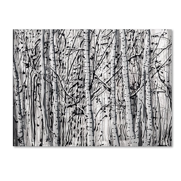Trademark Fine Art "Winter Aspens" Canvas Art by Roderick Stevens