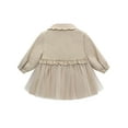 thumbnail image 2 of famuka Baby Girl Trench Coat Dress Toddlers Spring Fall Button Down Jacket with Tulle, 2 of 10