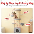 thumbnail image 3 of Furcato Cat Tree, Floor to Ceiling Cat Tower Adjustable Height [92.9-102.4in=235-258cm], 7 Tiers Cat Climbing Play House with Fully Sisal Scratching Post, Grey, 3 of 9