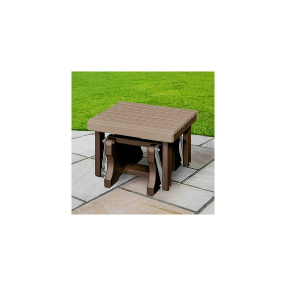 Gliding Ottoman - Weatherwood & Tudor Brown - Durable HDPE Plastic - Stainless Steel Hardware