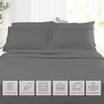 thumbnail image 6 of Nestl Bedding 6 Piece Solid Sheets - 14 Inch - Full - Dark Gray, 6 of 8