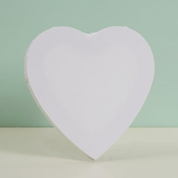 3pcs Blank Canvas Wood Primed Framed Stretch Panel Board for Painting Drawing Heart White 20x20x1.6cm