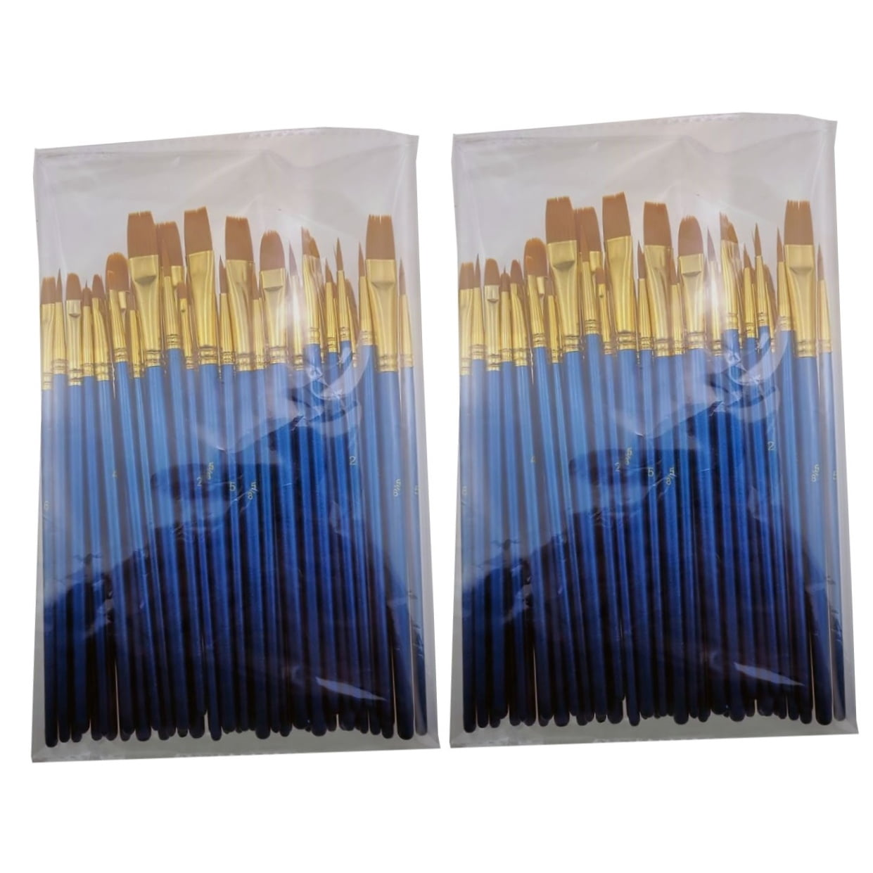 2 Count Colored Drawing Brushes Blue Painting Set