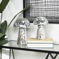 thumbnail image 2 of 10", 8"H Silver Glass Handmade Mosaic Mirrored Mushroom Sculpture, by DecMode (2 Count), 2 of 10