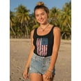 thumbnail image 5 of Women's 4th of July Tank Top - Patriotic Vintage USA Flag Print Sleeveless Shirt - White Racerback Tank Top - Cotton Blend Fabric - V-Neck Design - Independence Day Clothing - Small Women's Tank Top, 5 of 6