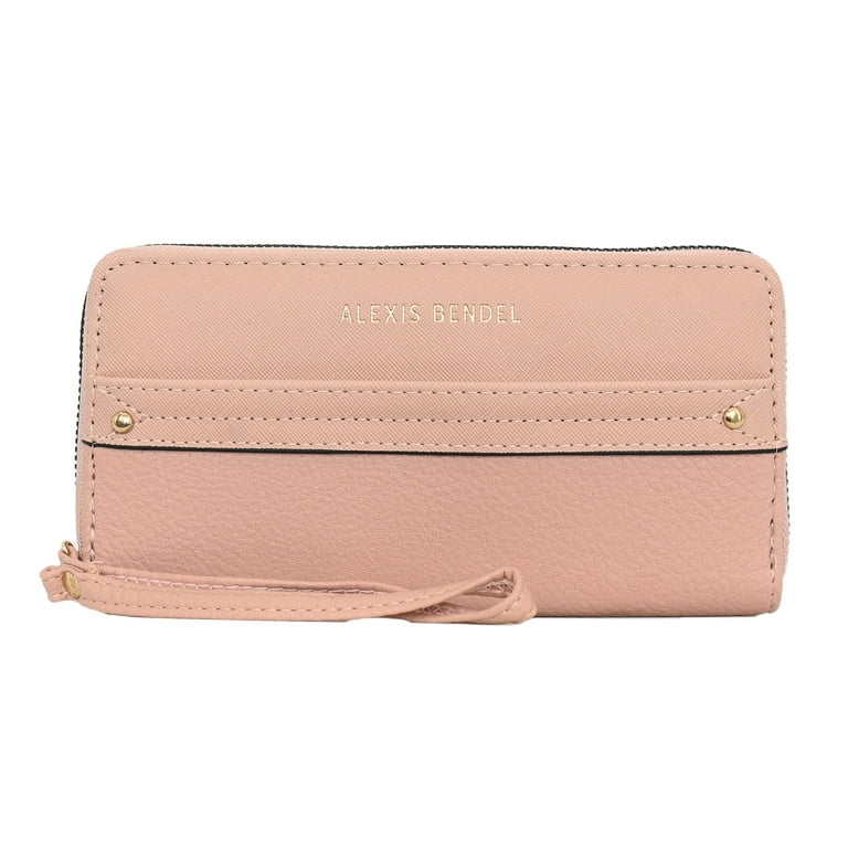 Alexis Bendel Women s Zip Wristlet Wallet Card Holders 2 Cash Pockets and Phone Slot Walmart