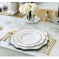 thumbnail image 3 of " OCCASIONS " 960 Piece set (120 Guests)-Heavyweight Wedding Party Disposable Plastic Plate Set - 120 x 10.5'' + 120 x 8'' + Silverware + Cups + Napkins (Imperial White & Gold), 3 of 6