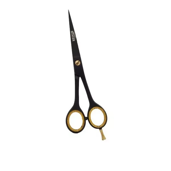 NIXCER PROFESSIONAL SUPER CUT FLAT SHANK HAIR CUTTING SCISSORS 6.5" BLACK