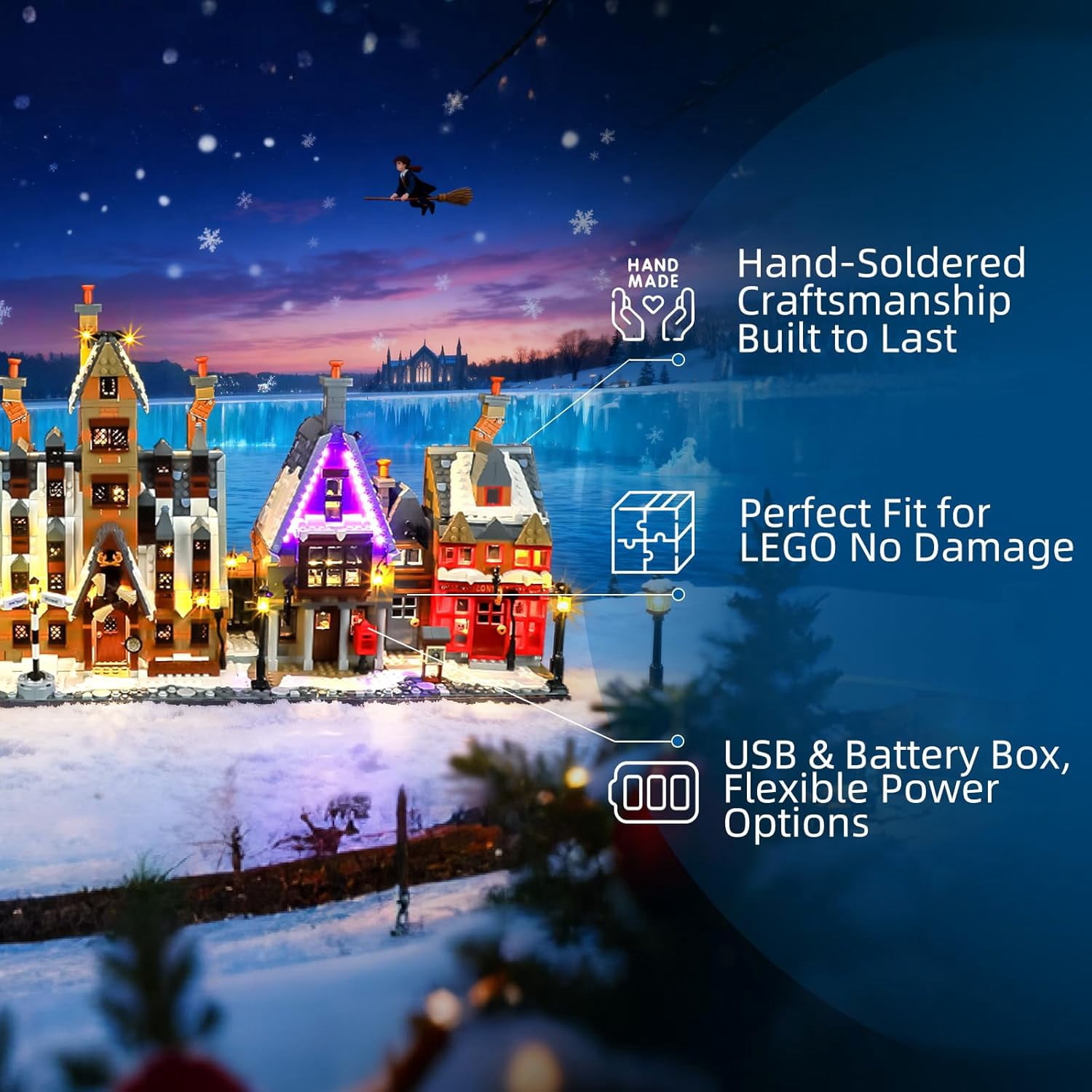 LED Light for Lego-76457 Harry Potter Hogsmeade Village – Collectors' Edition Building Blocks Model (Building Set NOT Included)
