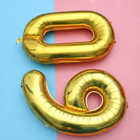 ROSENICE 1 Set Gold Number 60th Balloon Golden 11.8*7.9*3.9in Aluminum Foil Jumbo Celebrations