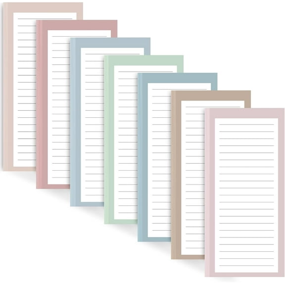 7 Pack Magnetic Notepads for Refrigerator, 30 Pages/Book Grocery List Magnet Pad for Fridge, Design Magnetic Grocery List Pad for Fridge, Grocery List Notepad, To-Do Memos, List