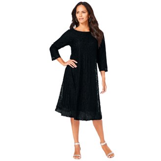 Roaman's Women's Plus Size Elbow Sleeve Fit-And-Flare Dress With Bolero  Jacket  2-Piece Suit - Walmart.com