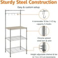 thumbnail image 3 of walmart Basics Kitchen Storage Baker's Rack with Wood Table, Chrome/Wood - 24" Wide, 3 of 4