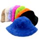 thumbnail image 3 of Sombrero de pescador de imitación de piel de conejo para mujer, Sombrero de Panamá cálido de alta calidad para exteriores, otoño e invierno, nuevo Color sólido, 3 of 5