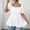 White, variant on Womens Plus Size Square Neckline Ruffled Blouse Short Sleeve Slim Fit Sweet Casual Summer Top Black XXL