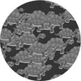 thumbnail image 1 of Ahgly Company Indoor Round Patterned Dark Gray Black Area Rugs, 3' Round, 1 of 6