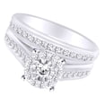 thumbnail image 2 of AFFY Round Shape White Natural Diamond Wedding Ring Set In 10k White Gold (1.25 cttw) Ring Size-10, 2 of 2