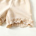 thumbnail image 4 of Toddler Baby Girl 2Pcs Summer Plaid Outfit Sleeveless Ruffle Peplum Tank Top & Shorts Set, 4 of 6