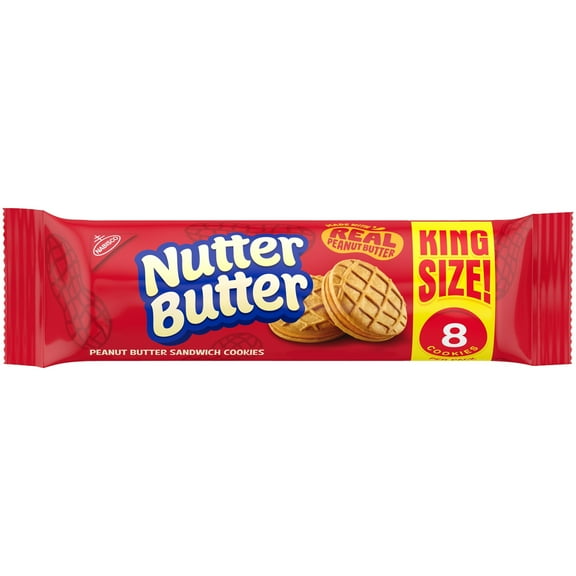 NUTTER BUTTER Peanut Butter Sandwich Cookies, King Size, 3.5 oz