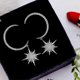 thumbnail image 4 of Pendientes colgantes de circonita cúbica con diseño de sol, luna y estrella a la moda para mujer, aretes de sol brillantes, joyería con abalorios para boda, regalo ---- 2 --- Código de producto 65456, 4 of 5