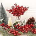 thumbnail image 3 of 20pc Artificial Berry Stems,7.5 Inches Christmas Glitter Berries Stems,artificial Christmas Picks F, 3 of 5