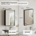 thumbnail image 2 of Black Medicine Cabinet Mirror, 16''x 24'' Surface or Recessed Aluminum Framed Medicine Cabinet with Beveled Mirror, Full-Assembled, Adjustable Shelves,Reversible Bathroom Mirror with Storage, 2 of 7
