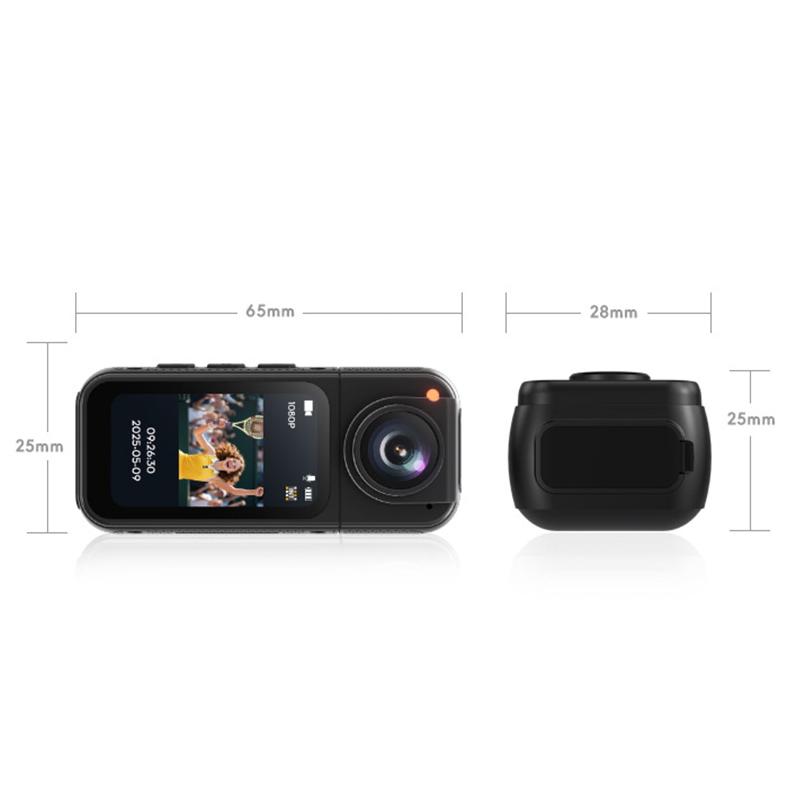 1. 1080P Wearable Action Camera 180° Rotating Lens Video Recorder for Outdoor Sports & Motorcycle Travel