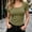 *Army Green, variant on Women's Square Neck Short Sleeve Ribbed Knit T-Shirt,Casual Slim Fit Solid Basic Tee Top Army Green,Women's Plus L