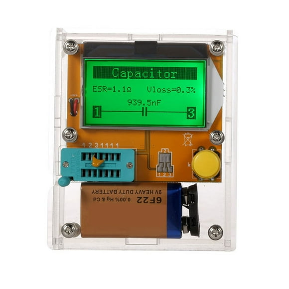 Multi-functional LCD Backlight Transistor Tester Diode Triode Capacitance ESR Meter MOS PNP NPN LCR with Case