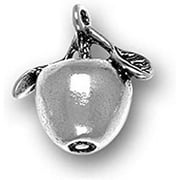 Sterling Silver Apple Charm Item #153 3D Solid Heavy Teacher Or New York Charm 