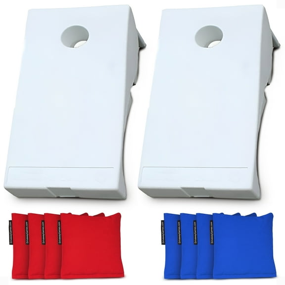 Open Box Driveway Games All Weather Corntoss Cornhole Bean Bag Toss Game White