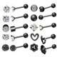 thumbnail image 1 of Pendientes de circonita con forma de hueso para la oreja y para uñas, joyería para piercing en línea, 1 of 5