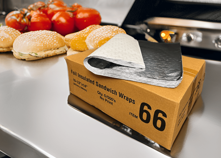2,500 Insulated Cushion Foil Paper Sandwich Wrap 10-1/2" x 14", 5 bundles of 500 wraps each