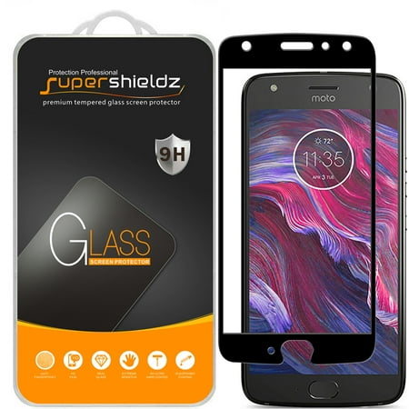 [2-Pack] Supershieldz for Motorola Moto X4 / Moto X (4th Generation)  [Full Screen Coverage] Tempered Glass Screen Protector, Anti-Scratch, Anti-Fingerprint, Bubble Free (Black