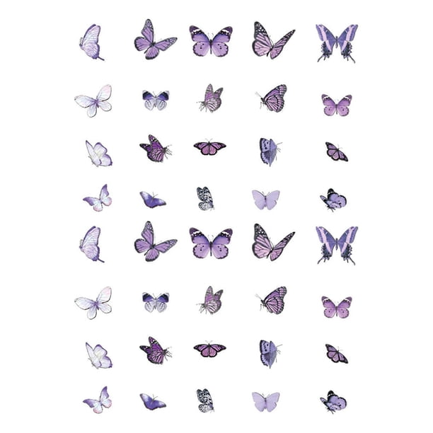 Butterfly Scrapbook Stickers Decorative PET Scrapbooking Stickers for Notes Journaling 40pcs