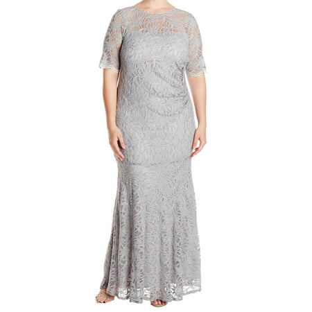 Xscape NEW Silver Gray Womens Size 20W Plus Lace Shimmer Sheath Dress ...