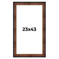 23x43 Frame Brown Walnut Gold Ornate Trim Solid Wood Plein Air Picture Frame | 3 Inch Moulding